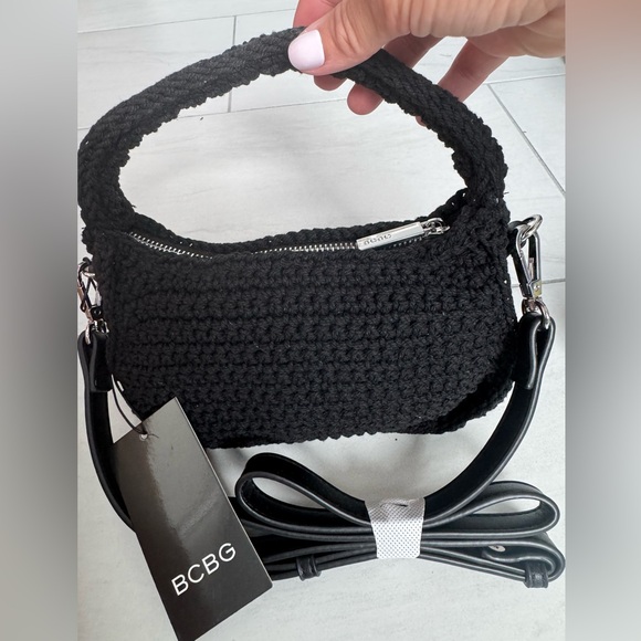 BCBG Handbags - New with tag BCBG Black Crochet Mini Bag and nwot Tommy Hilfiger clutch